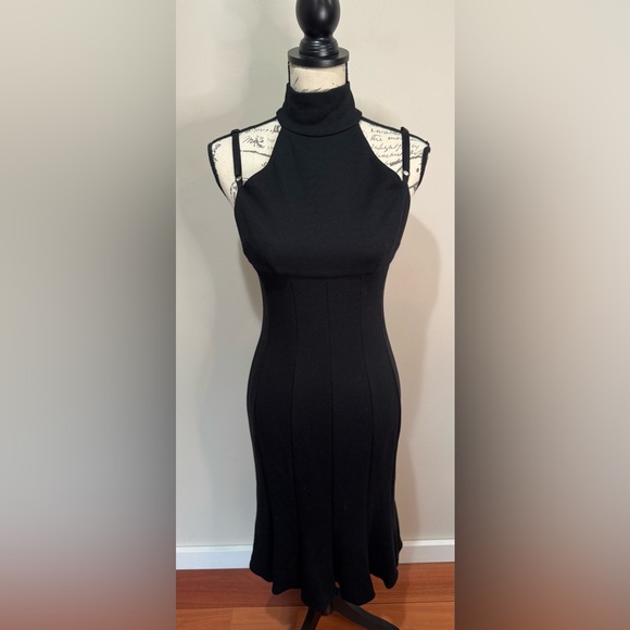 Dolce and Gabbana D&G Black Halter Neck Fit And Flare Midi Y2K Dress  IT44 US‎ L - Picture 1 of 9